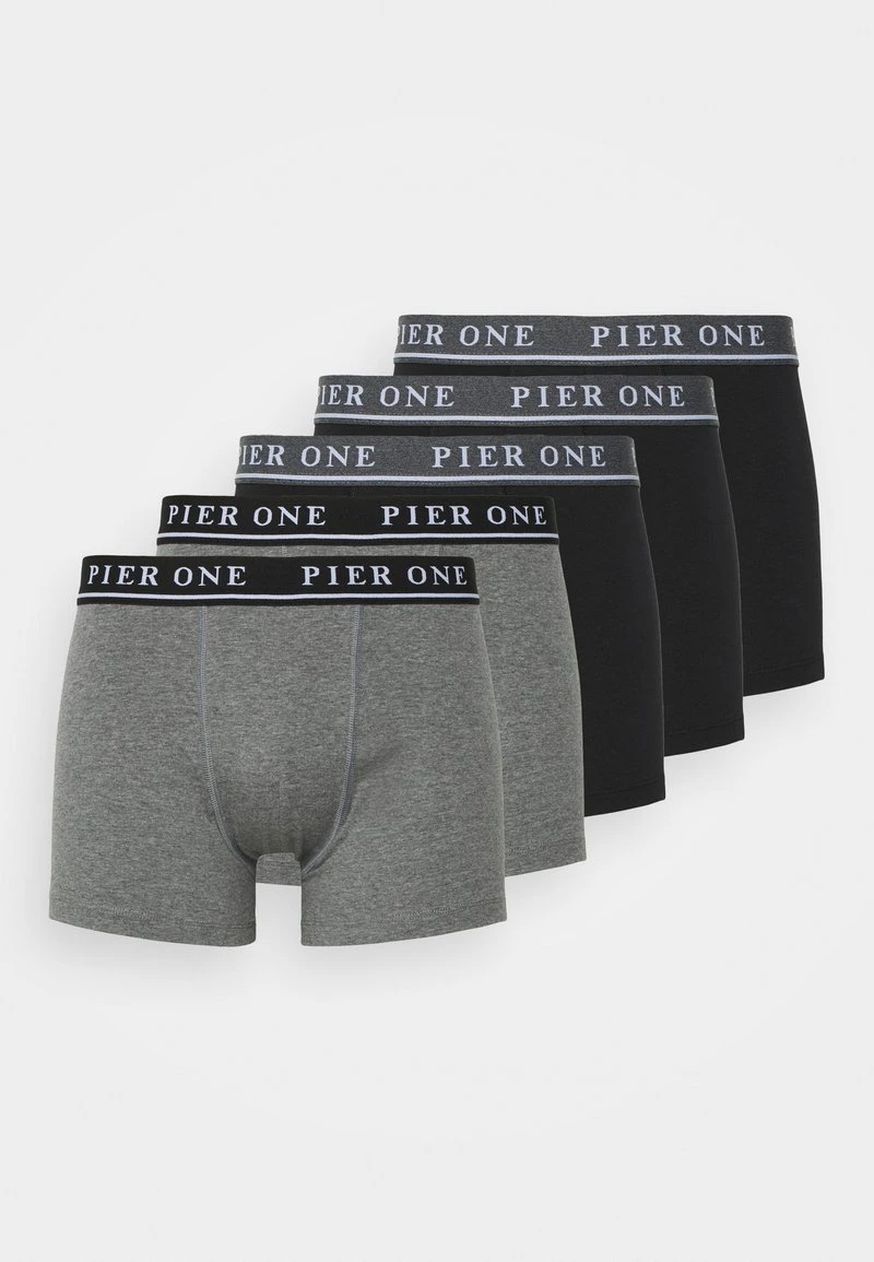 Pier One 5 PACK - Panties - Black/mottled Dark Grey 1 Pier One 5 PACK - Panties - Black/mottled Dark Grey