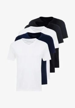 Pier One 5 PACK - T-Shirt Basic - White/blue/black 10 Pier One 5 PACK - T-Shirt Basic - White/blue/black -Pier One 2819a515ceaa41a7b996144dea7390c3