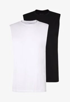 Pier One 2 PACK - Top - White/black -Pier One 746ca57ae5d64a839e14f2b3a322ccb3