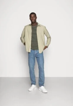 Pier One 3 PACK - T-Shirt Basic - Black/grey/green