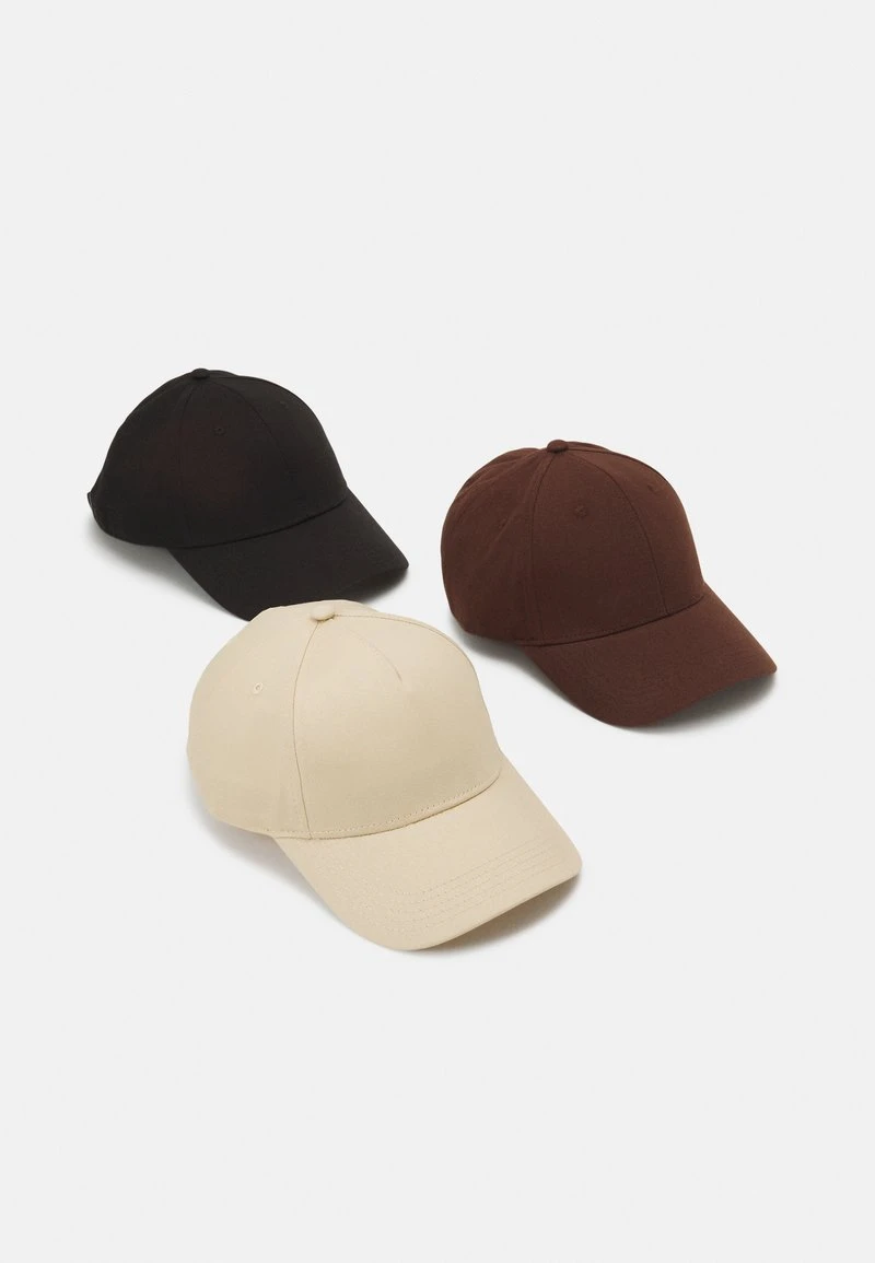 Pier One UNISEX 3 PACK - Cap - Black/dark Brown/beige 5 Pier One UNISEX 3 PACK - Cap - Black/dark Brown/beige – Bild 5