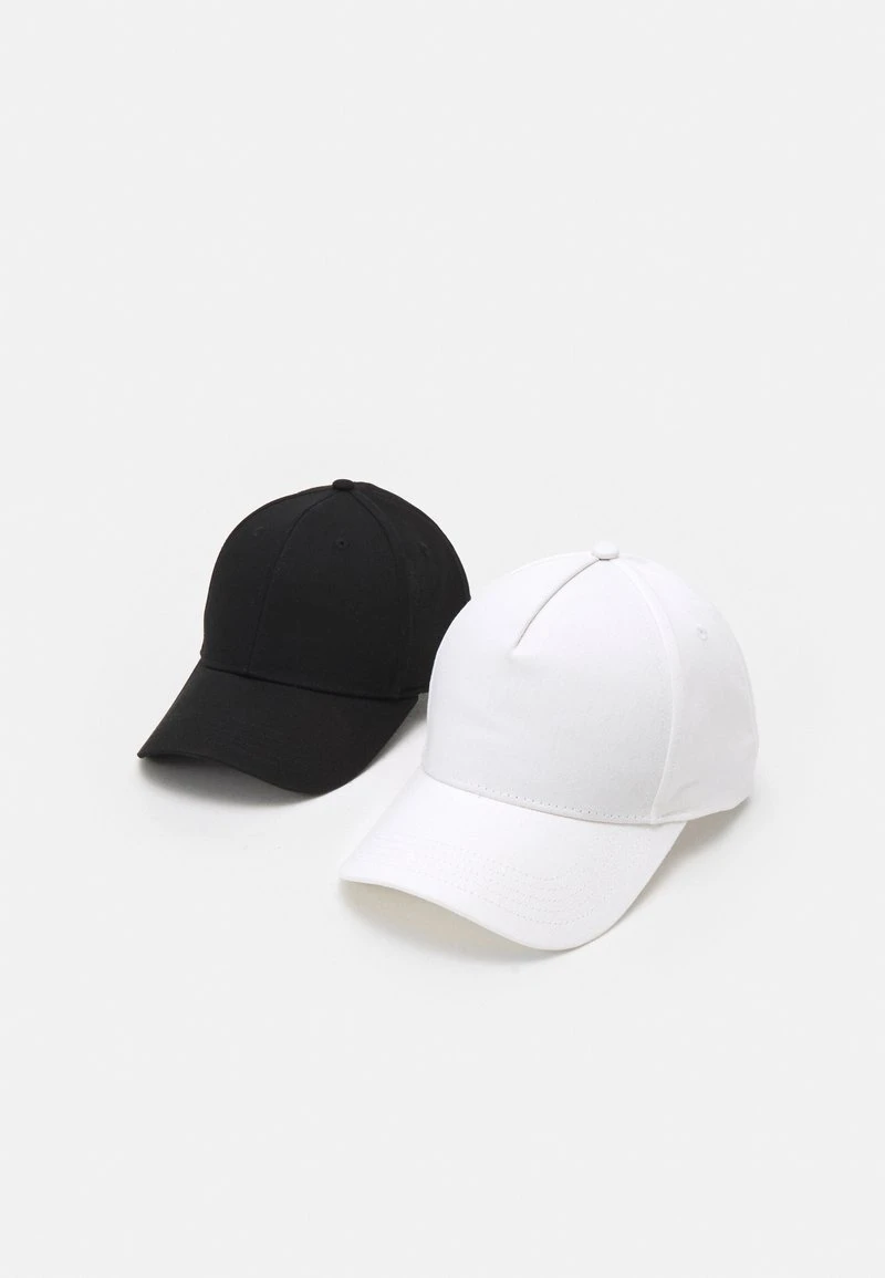 Pier One UNISEX 2 PACK - Cap - Black/white 1 Pier One UNISEX 2 PACK - Cap - Black/white