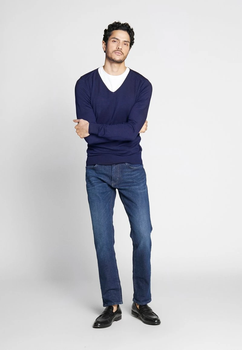 Pier One 4 PACK - T-Shirt Basic - Black/white/blue 1 Pier One 4 PACK - T-Shirt Basic - Black/white/blue