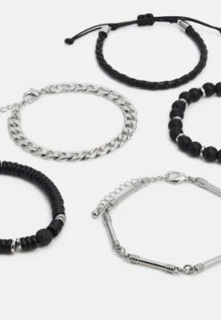 Pier One 5 PACK - Armband - Silver-coloured, Black 8 Pier One 5 PACK - Armband - Silver-coloured, Black -Pier One e7fdb58dc0d346889d43460456586028