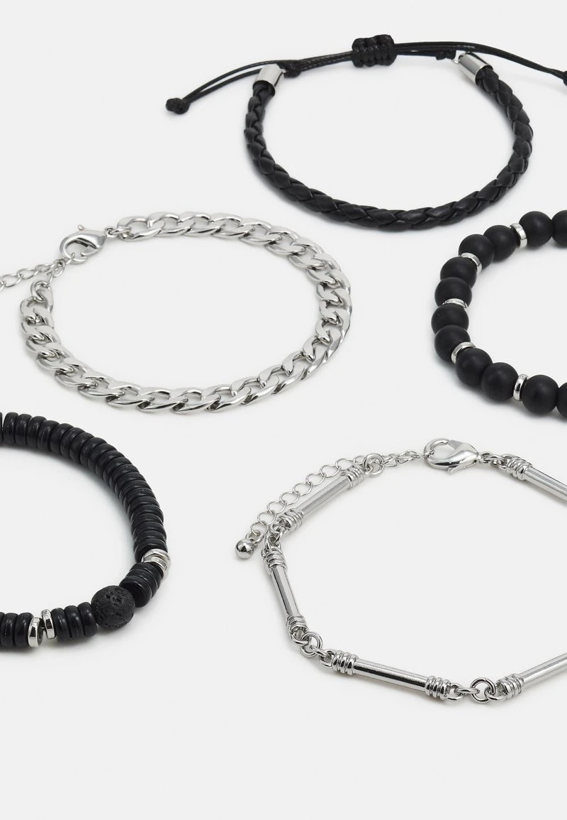 Pier One 5 PACK - Armband - Silver-coloured, Black 3 Pier One 5 PACK - Armband - Silver-coloured, Black – Bild 3